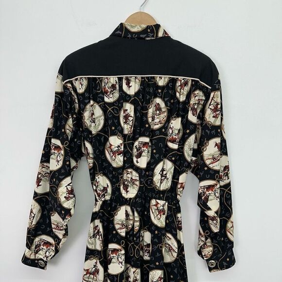 Panhandle Slim Women’s Vintage Western Cowboy Horse Equestrian All Over Print Bu - Picture 15 of 16